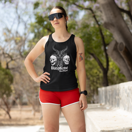 Blasphemer Goat & Skulls Racerback Tank Top