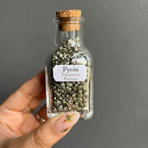 Pyrite Crystal Gemstone Chip Jar