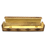 Sun & Moon Wooden Incense Burner Box