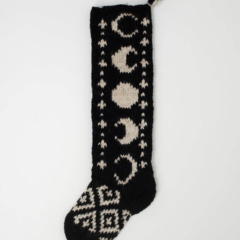 Pure Wool Handcrafted Celestial Hand Knit Felt Home Stocking