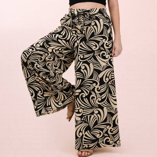 Boho Printed Wide Leg Long Pants