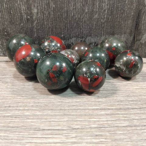 African Bloodstone 18mm - 25mm plus Sphere: 25mm +