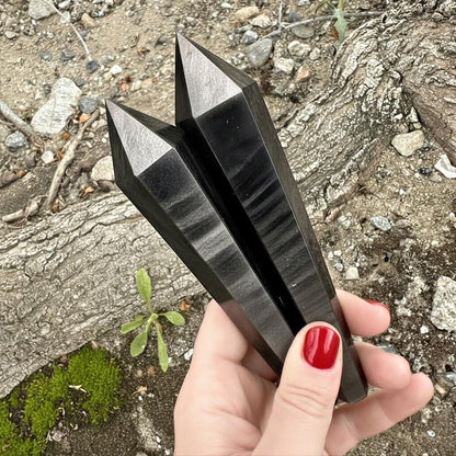 Small Silver Sheen Obsidian Scepter