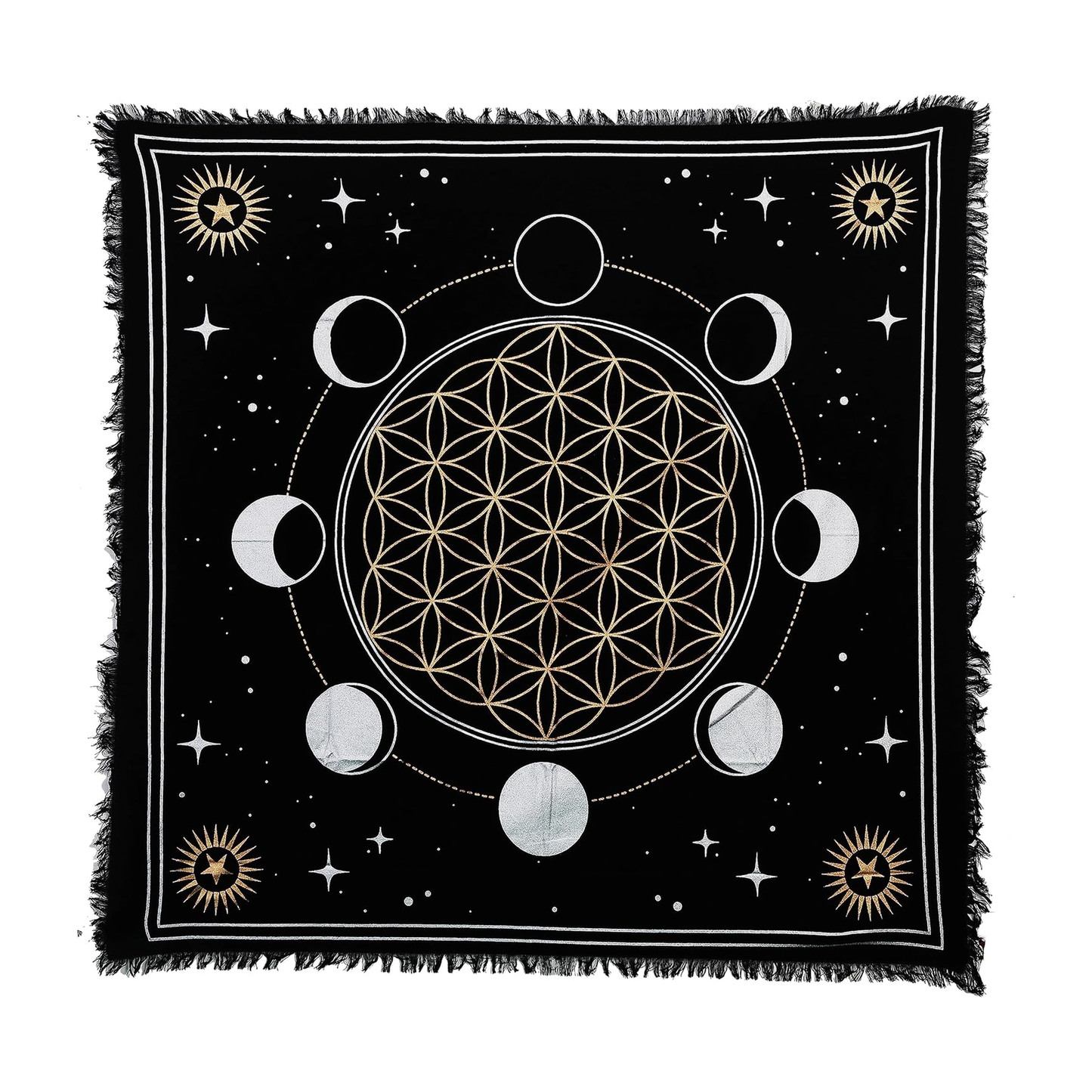 Altar Cloth - Moon Phase Gold (24 x 24 in.)
