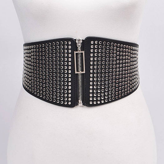 Sparkle Elastic Zipper Belt
