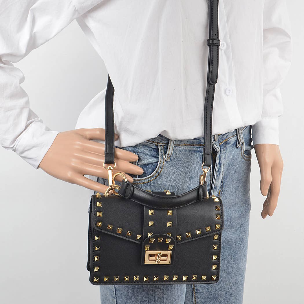 Studded Top Handle Clutch