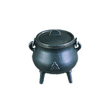 Mini Triquetra Cast Iron Cauldron w/ Lid (3.5 in.)