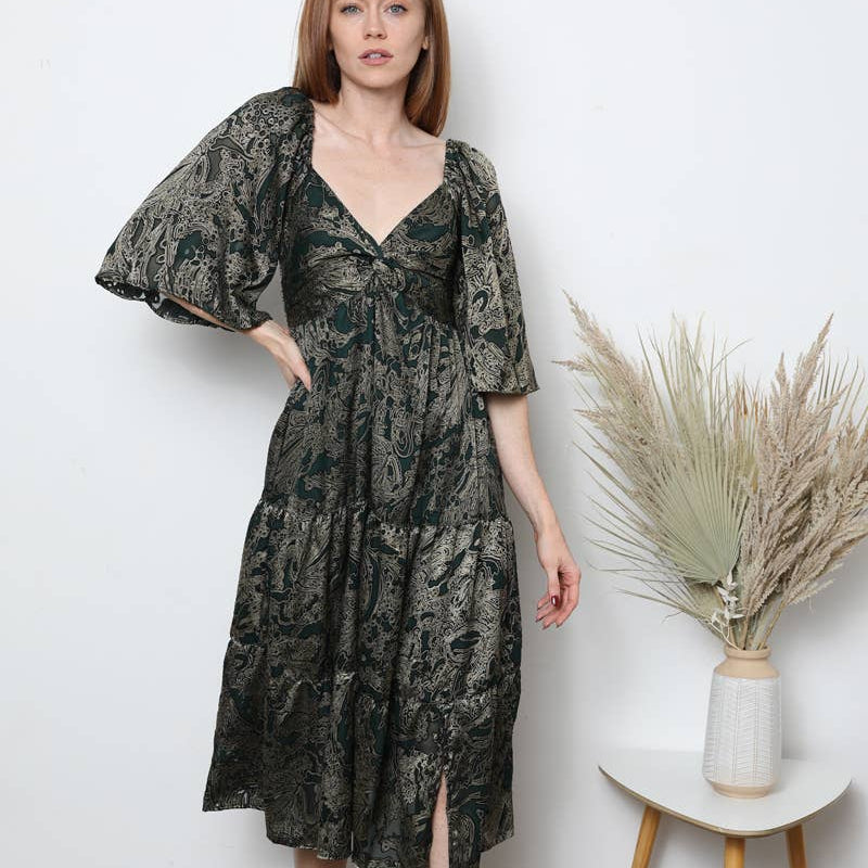 Twist Front Maxi Dress with Slit