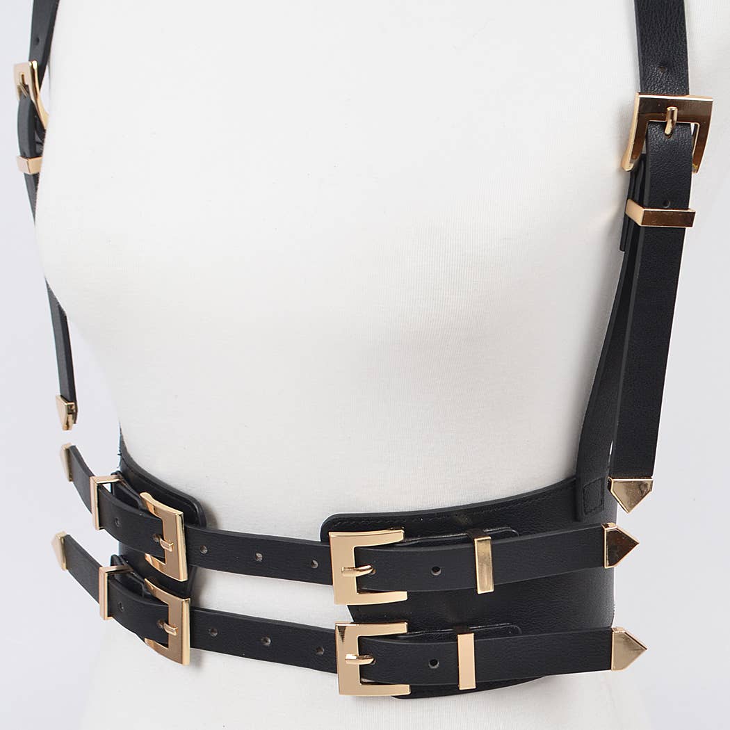 Multi Buckle Plus Size Harness Belt