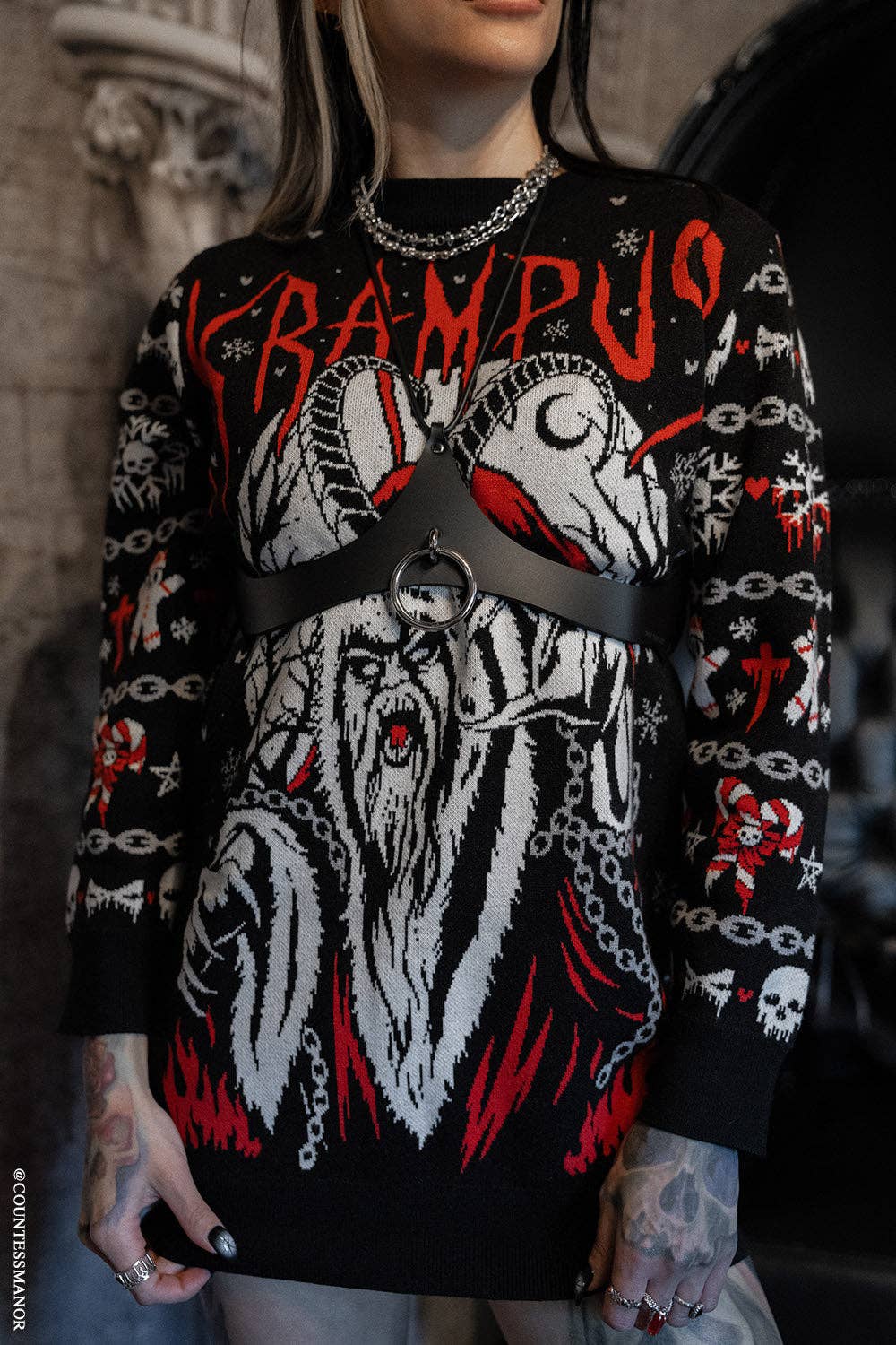 Krampus Knit Christmas Sweater