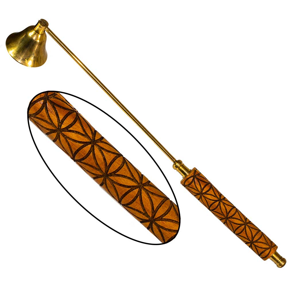Flower of Life Candle Snuffer w/ Wood Handle