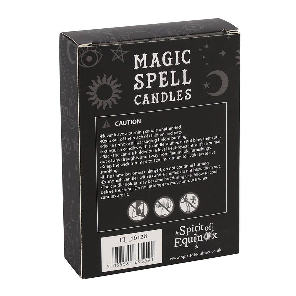 Set of 12 Black 'Protection' Magic Spell Candles