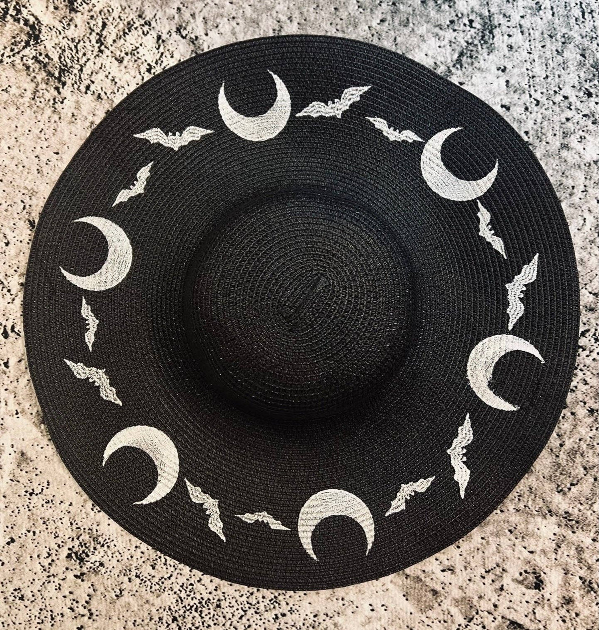 Bat Moons Floppy Sun Hat - XL Brim
