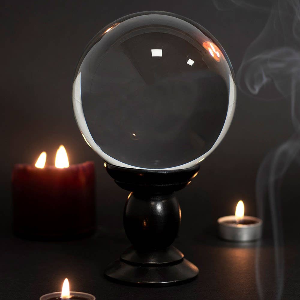 Large Clear Mystical Crystal Ball on Stand