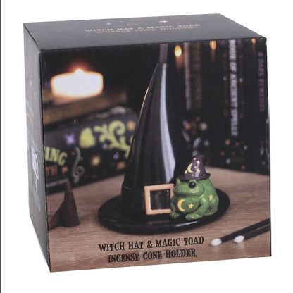 Magic Toad and Witch Hat Halloween Incense Cone Holder