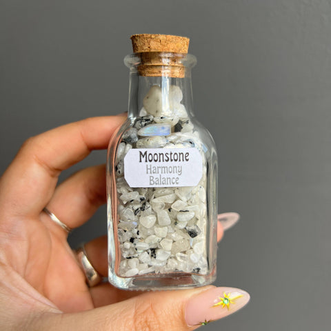 Moonstone Crystal Gemstone Chip Jar