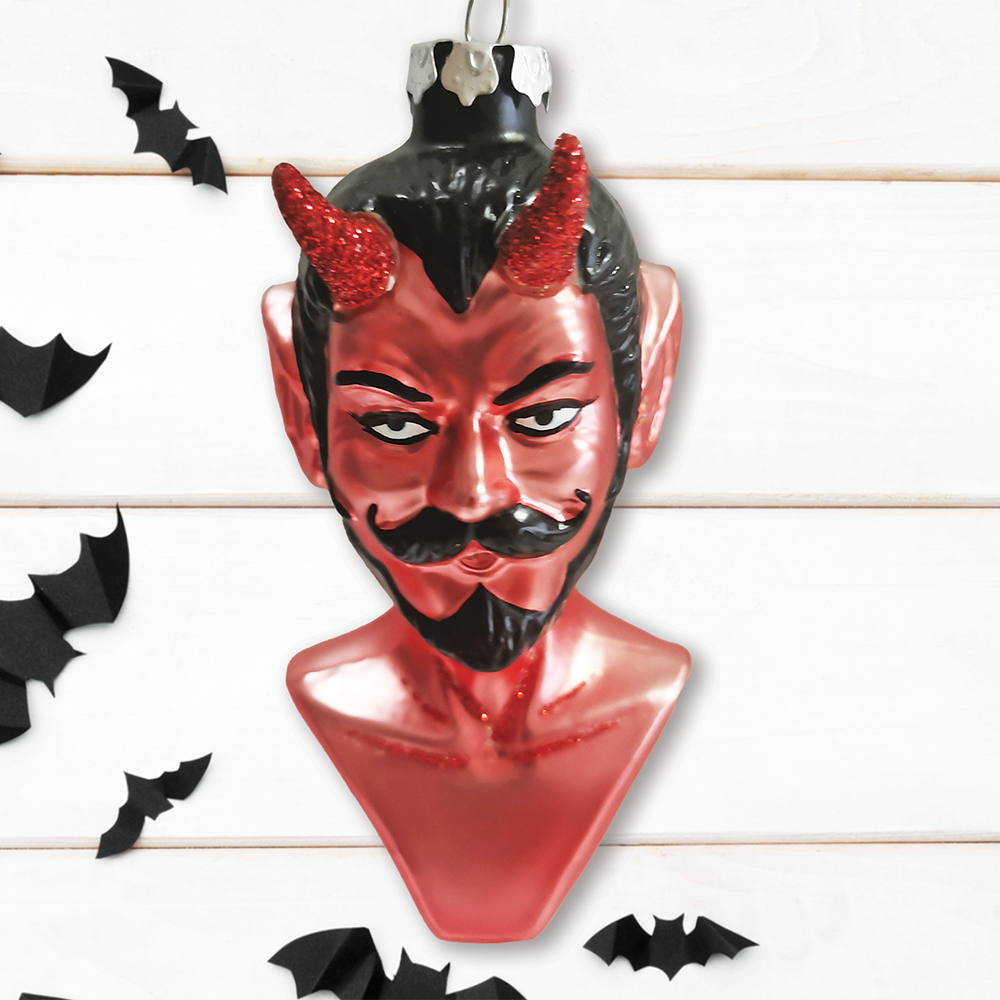 Devil Head Glass Ornament
