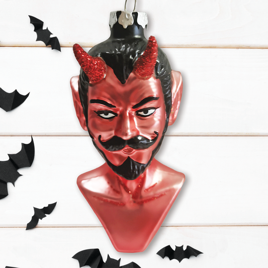 Devil Head Glass Ornament