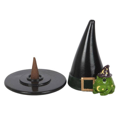 Magic Toad and Witch Hat Halloween Incense Cone Holder