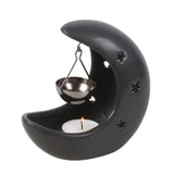 Black Crescent Moon Hanging Oil Burner