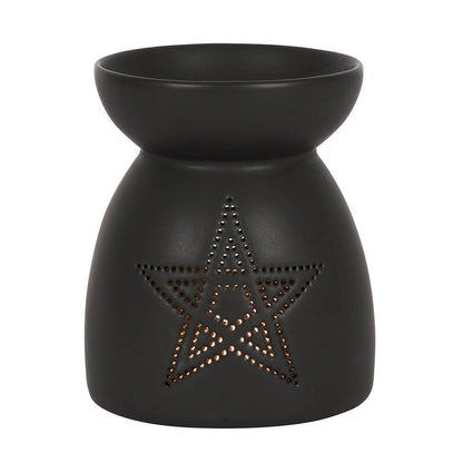 Gothic Black Pentagram Cut Out Oil Burner and Wax Warmer