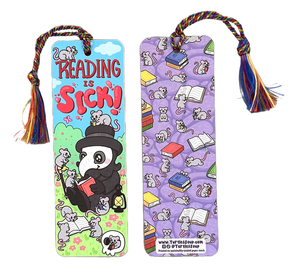 Reading Is Sick Plague Doctor Gift Bookmark with Tassel