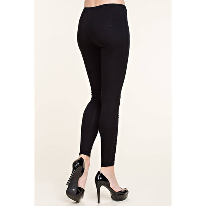 LEGGINGS WITH LASER CUT WITH LACE DETAILS