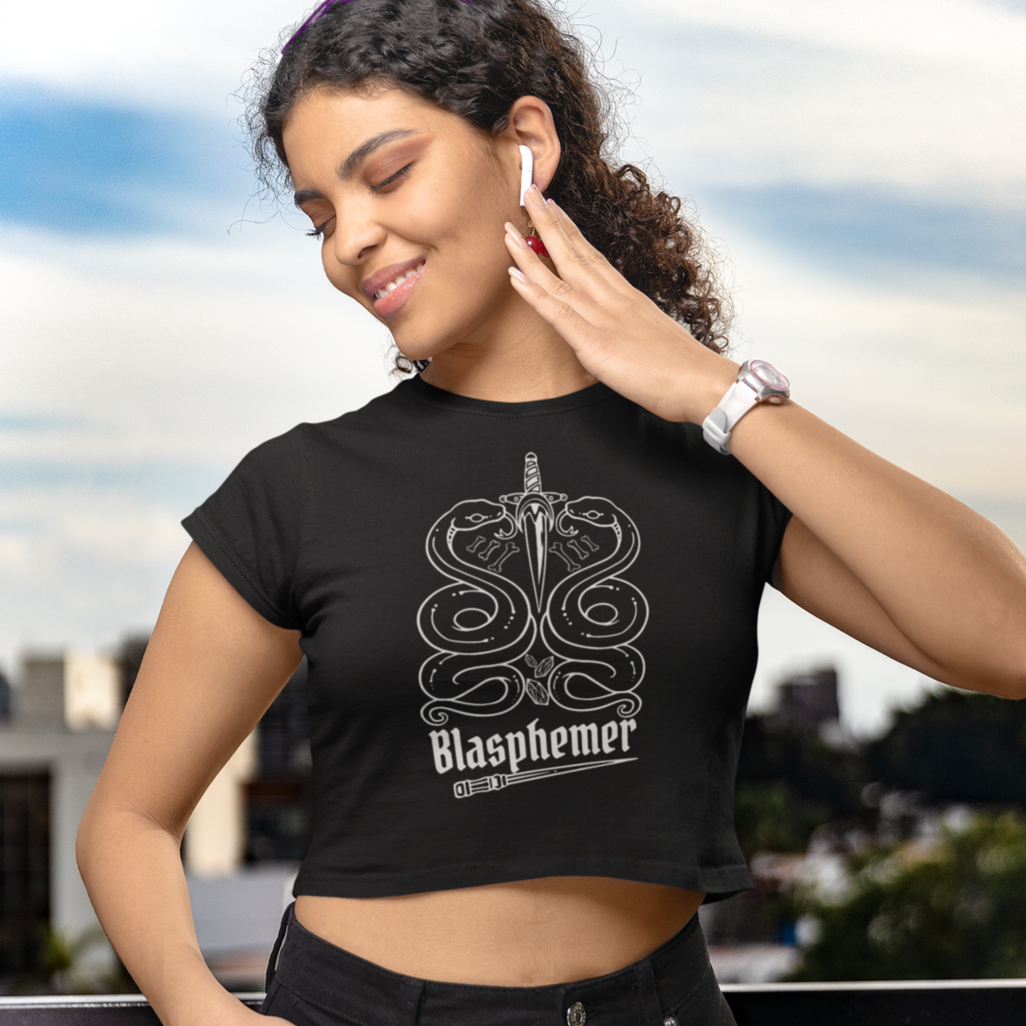 Blasphemer Snakes Crop T-Shirt