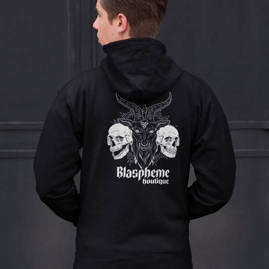 Blaspheme Goat & Skulls Zip Up Hoodie