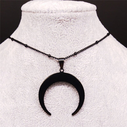Double Horn Crescent Necklace