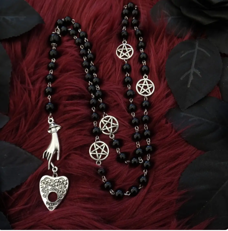 Ouija Planchette Mystic Rosary Necklace