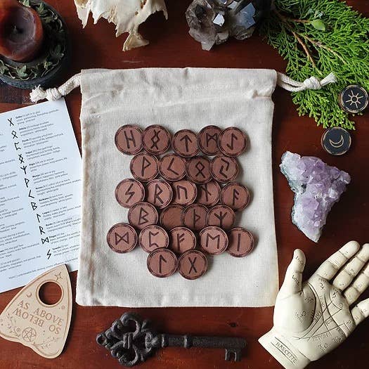 Futhark Rune Set Round Tiles