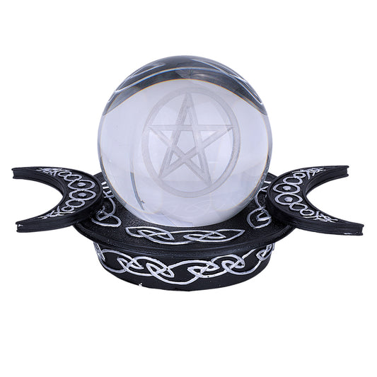 Crystal Ball with Celtic stand and Pentacle