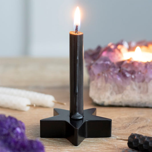 Black Star Spell Candle Holder