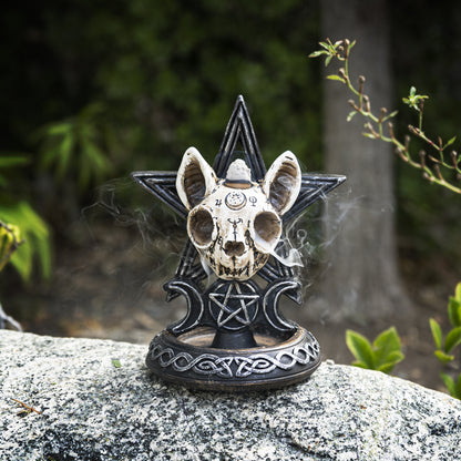 Cat Skull Incense Burner