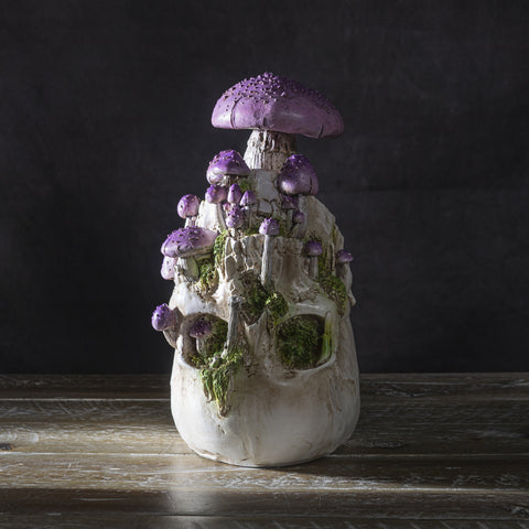 Skull With Purple Mushrooms
