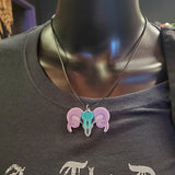 Pastel Ram Skull Necklace