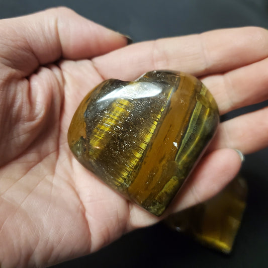 Tiger's Eye Puffy Heart Stone