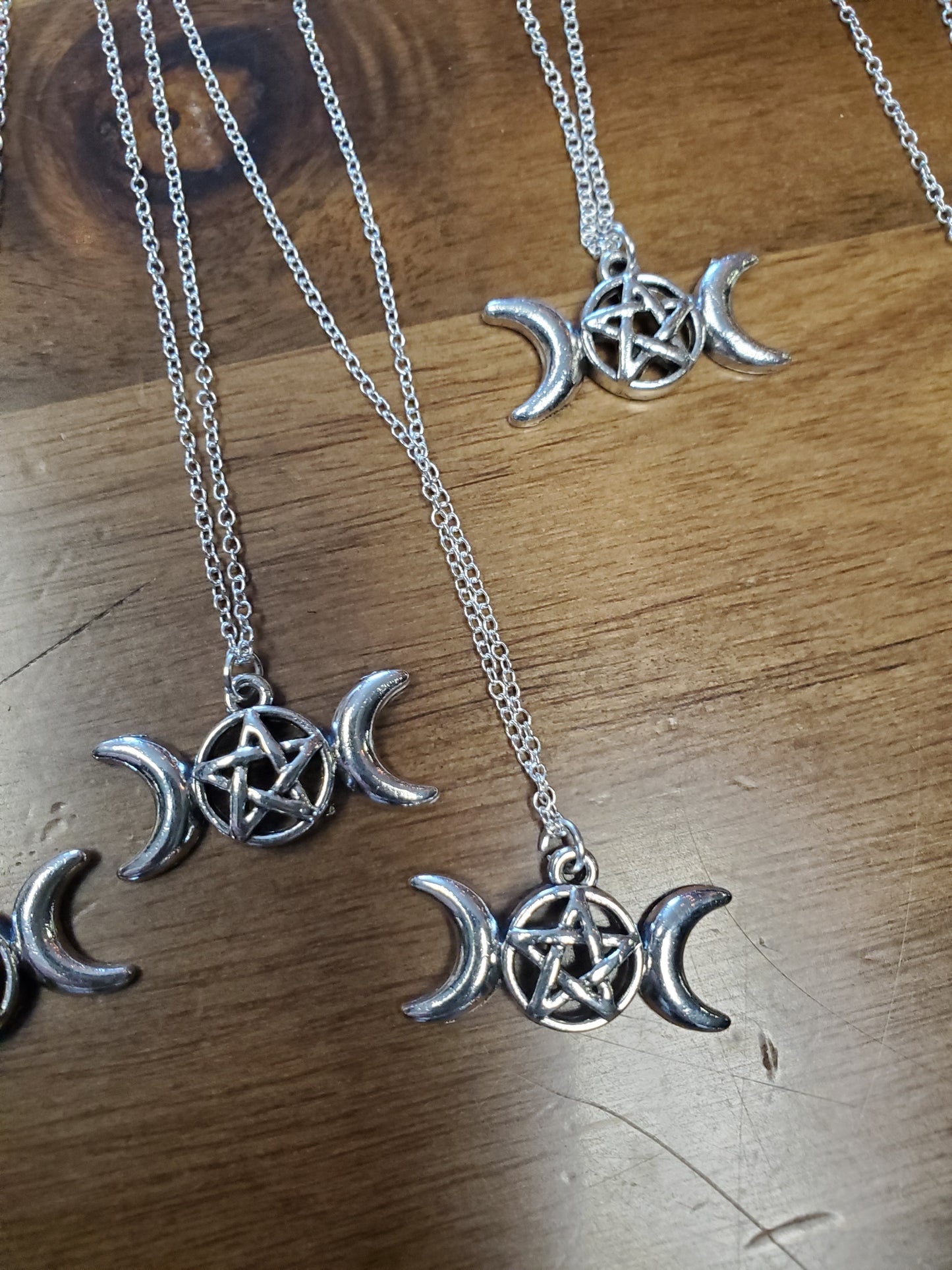 Triple Moon Pentacle Necklace