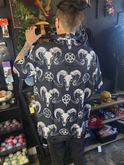 Ram Skull & Pentacle Button Up Shirt