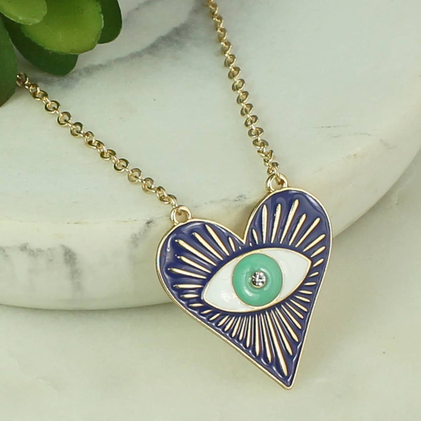 Enlightened Eye Heart Enamel Necklace