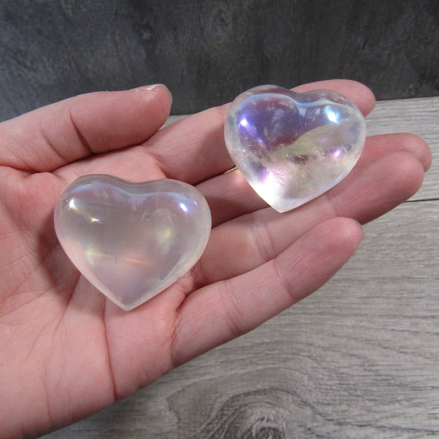 Angel Aura Quartz Large 1 1/2" Heart