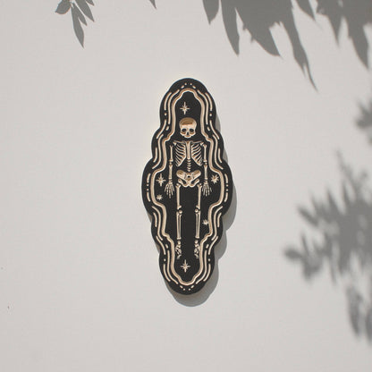 Skeleton- Carved Wall Hanging: 11"