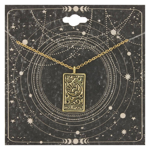 Major Arcana Gold Moon Tarot Necklace