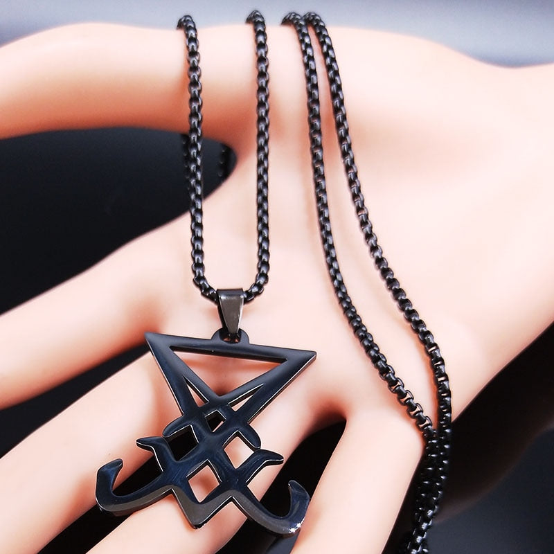 Lucifer's Sigil Black Necklace