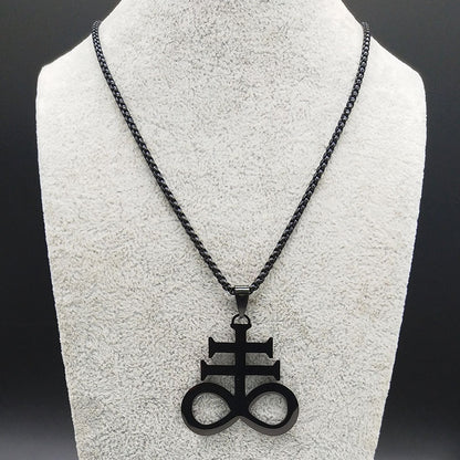 Leviathan Cross Black Necklace