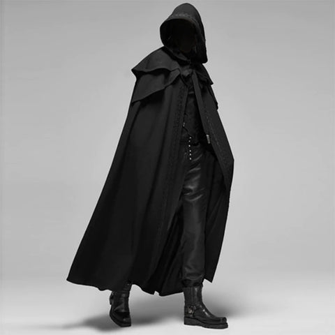 Hooded Long Black Cloak