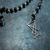 Lucifer Sigil - Leviathan Cross Rosary Necklace