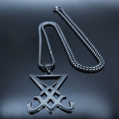 Lucifer's Sigil Black Necklace