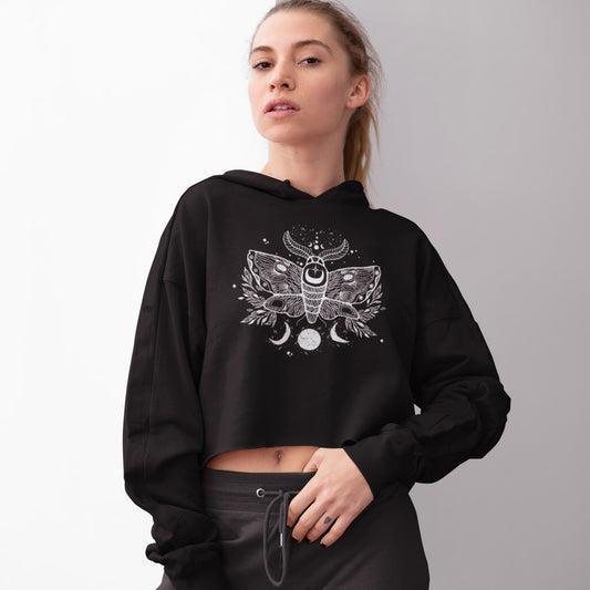 Lunar Moth Crop Hoodie